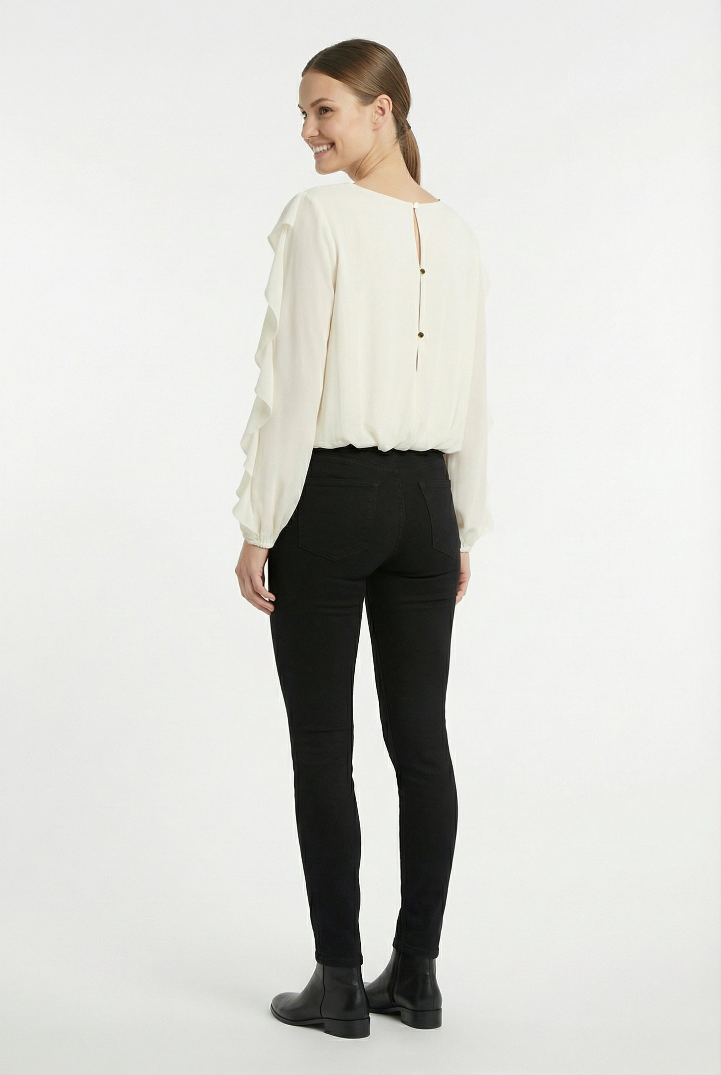 Women's June & Hudson Flowy Ruffle Sleeve Scoop Neck Top