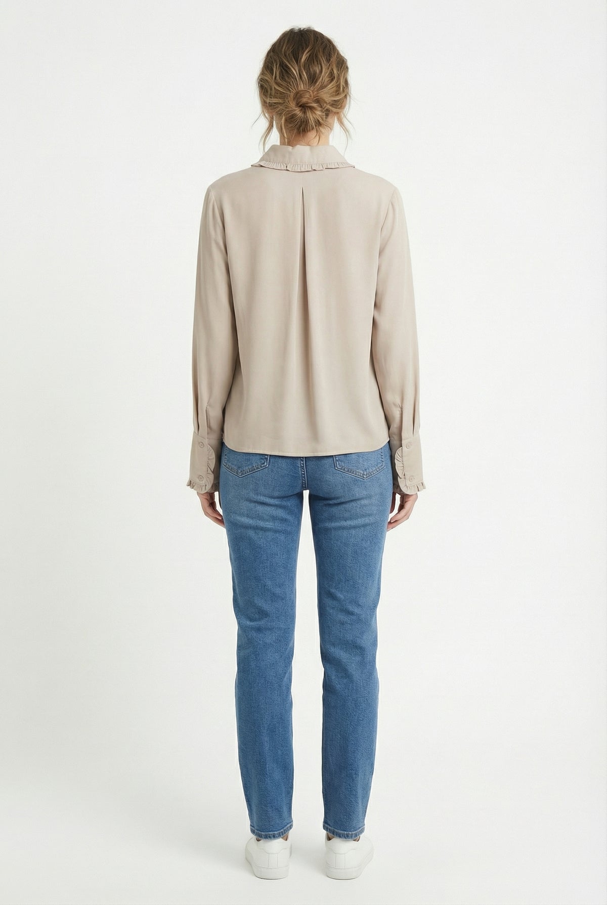 Women's Love & Piece Soft Ruffle Collar Button-Up Top