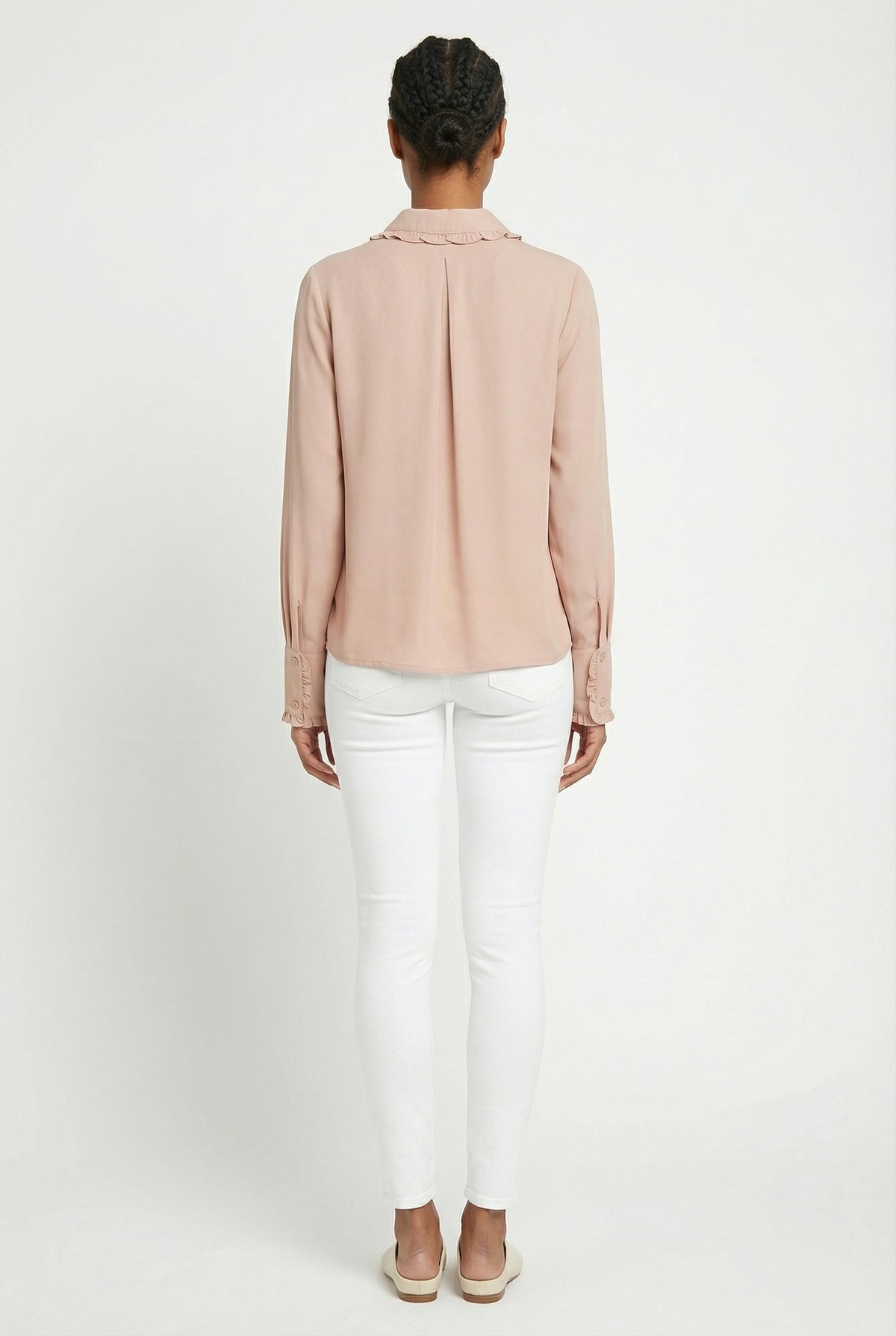 Women's Love & Piece Soft Ruffle Collar Button-Up Top