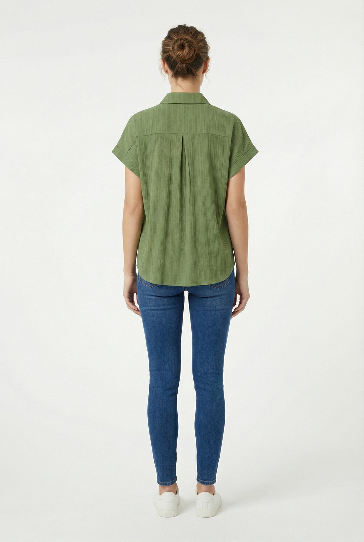 Women's Love & Piece Short-Sleeve Button-Up Shirt with Pocket