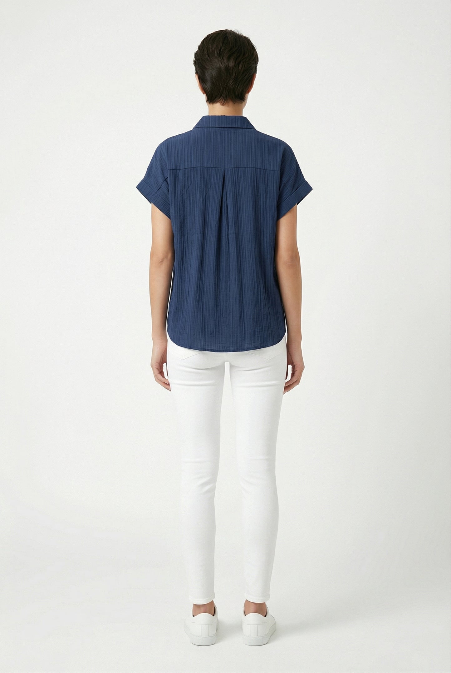 Women's Love & Piece Short-Sleeve Button-Up Shirt with Pocket