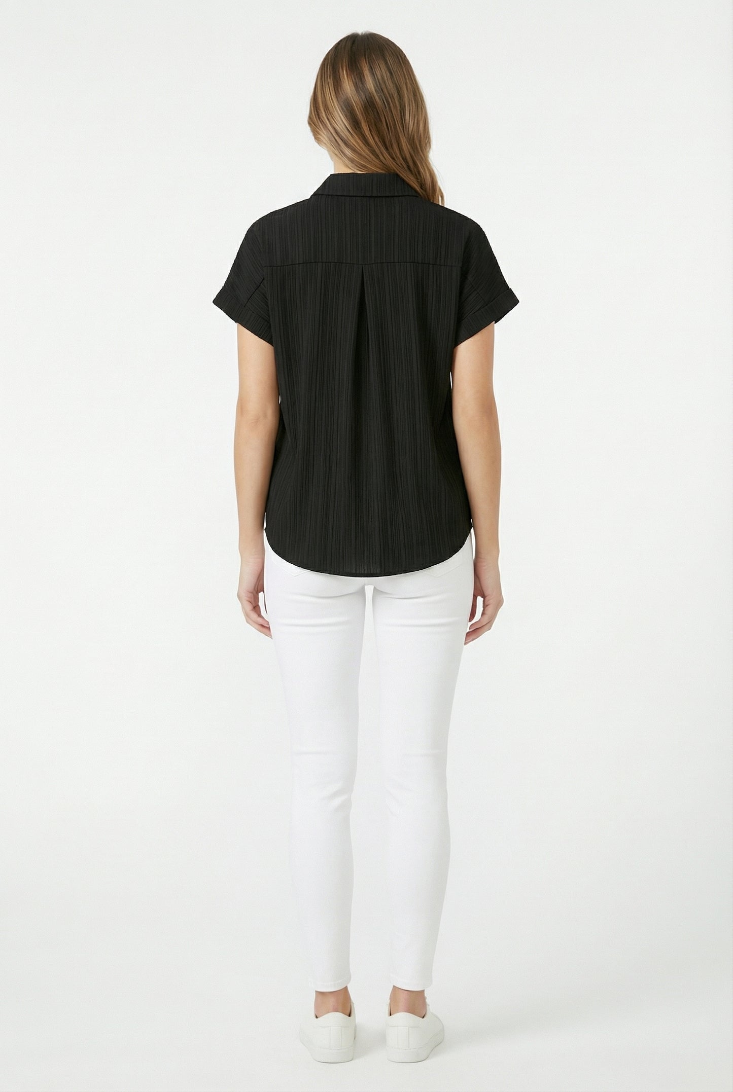 Women's Love & Piece Short-Sleeve Button-Up Shirt with Pocket
