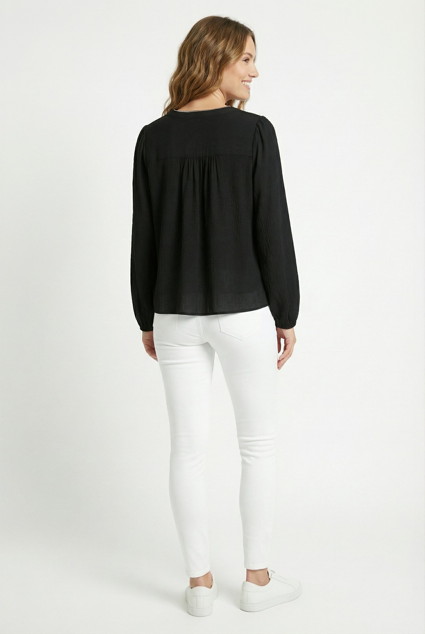 Women's Lily Star Effortless Sparkle Split Neck Blouse