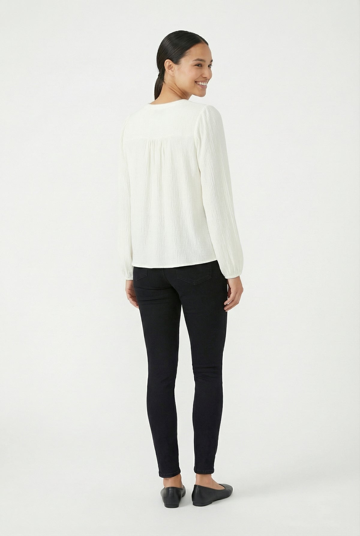 Women's Lily Star Effortless Sparkle Split Neck Blouse