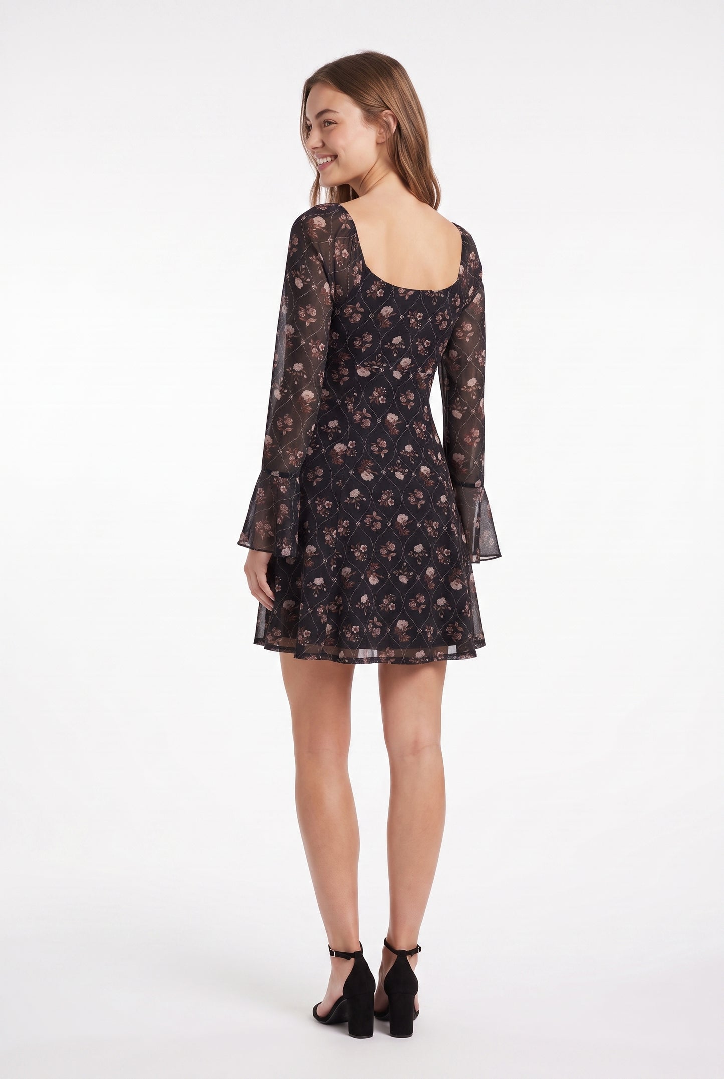 Women's Luxology Bell Sleeve Floral Mini Dress