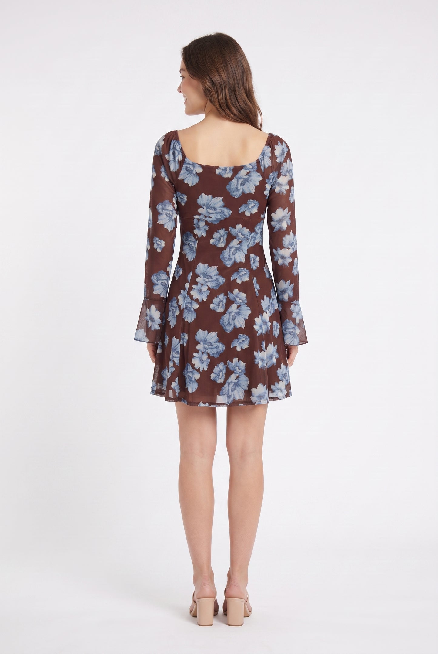 Women's As U Wish Bell Sleeve Floral Mini Dress