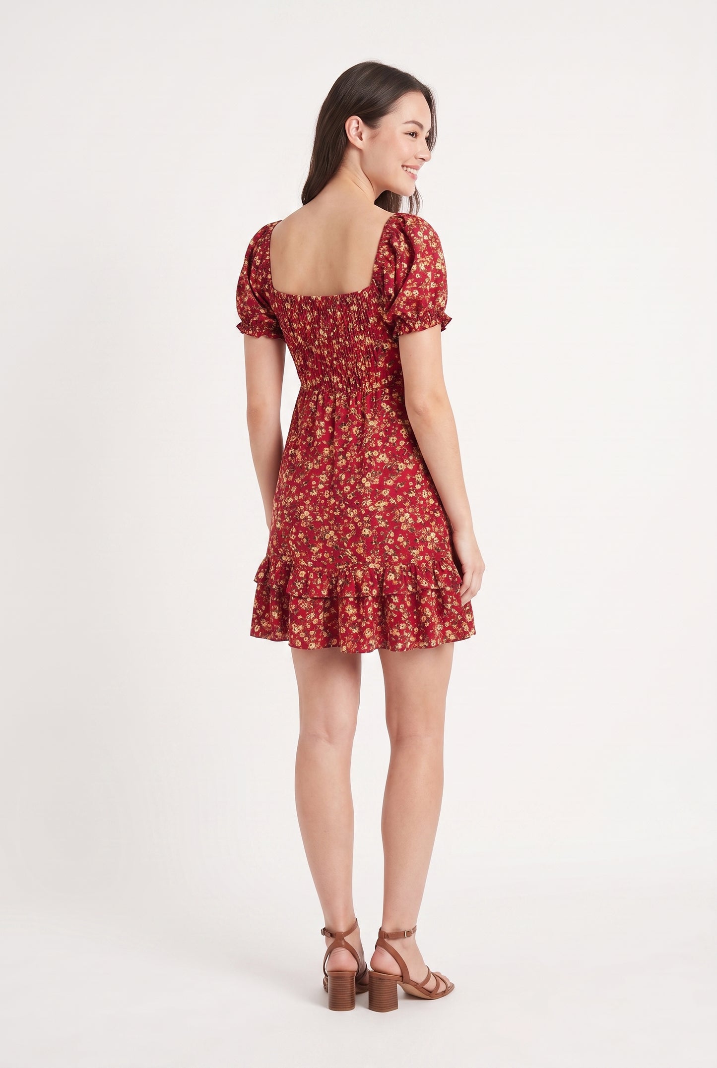 Women's As U Wish Ruffle Hem Floral Mini Dress