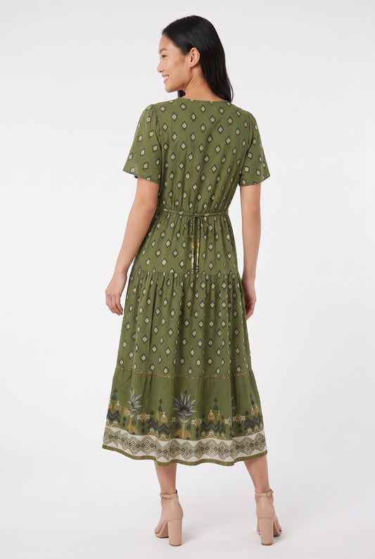 Women's Figueroa & Flower Tiered Button-Front Midi Dress
