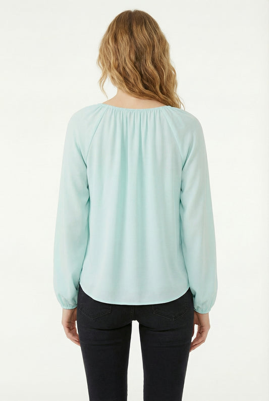 Women's Lily Star Pleated V-Neck Blouse