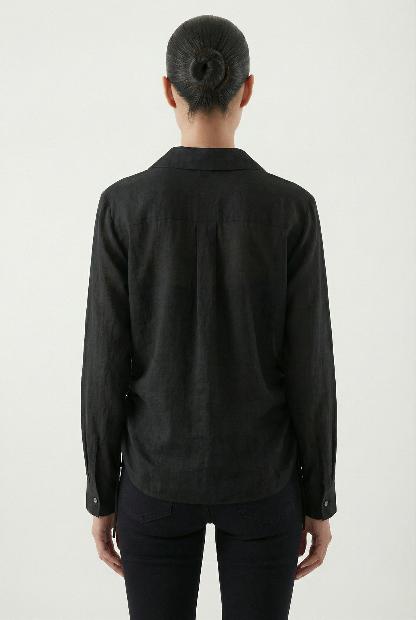 Women's June & Hudson Relaxed Side-Tie Long Sleeve Shirt