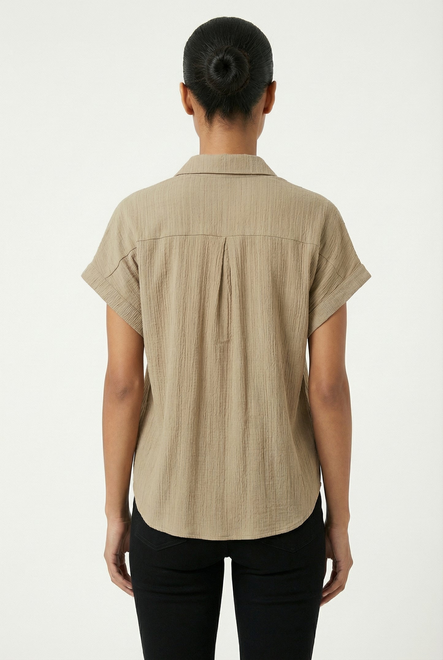 Women's Love & Piece Short-Sleeve Button-Up Shirt with Pocket