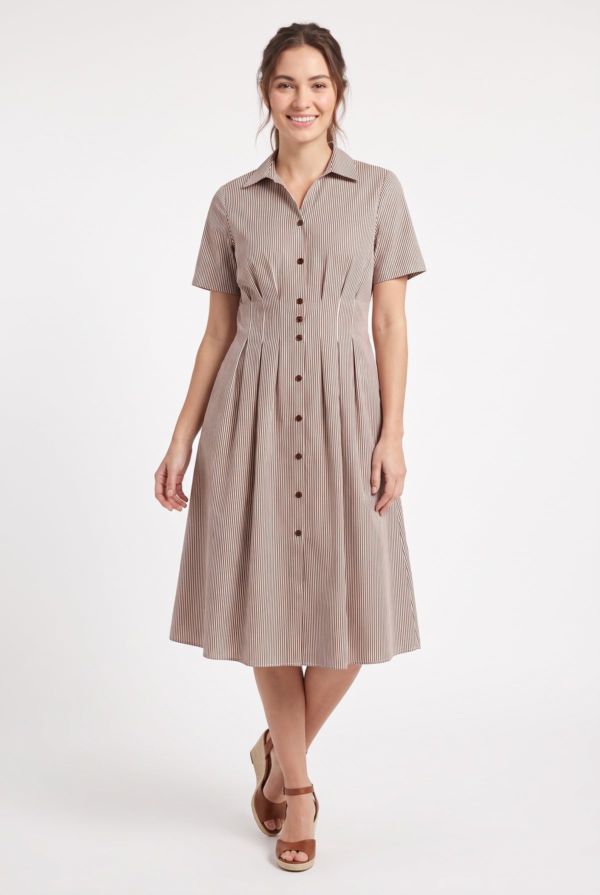 Women's Figueroa & Flower Striped Button-Down Midi Dress
