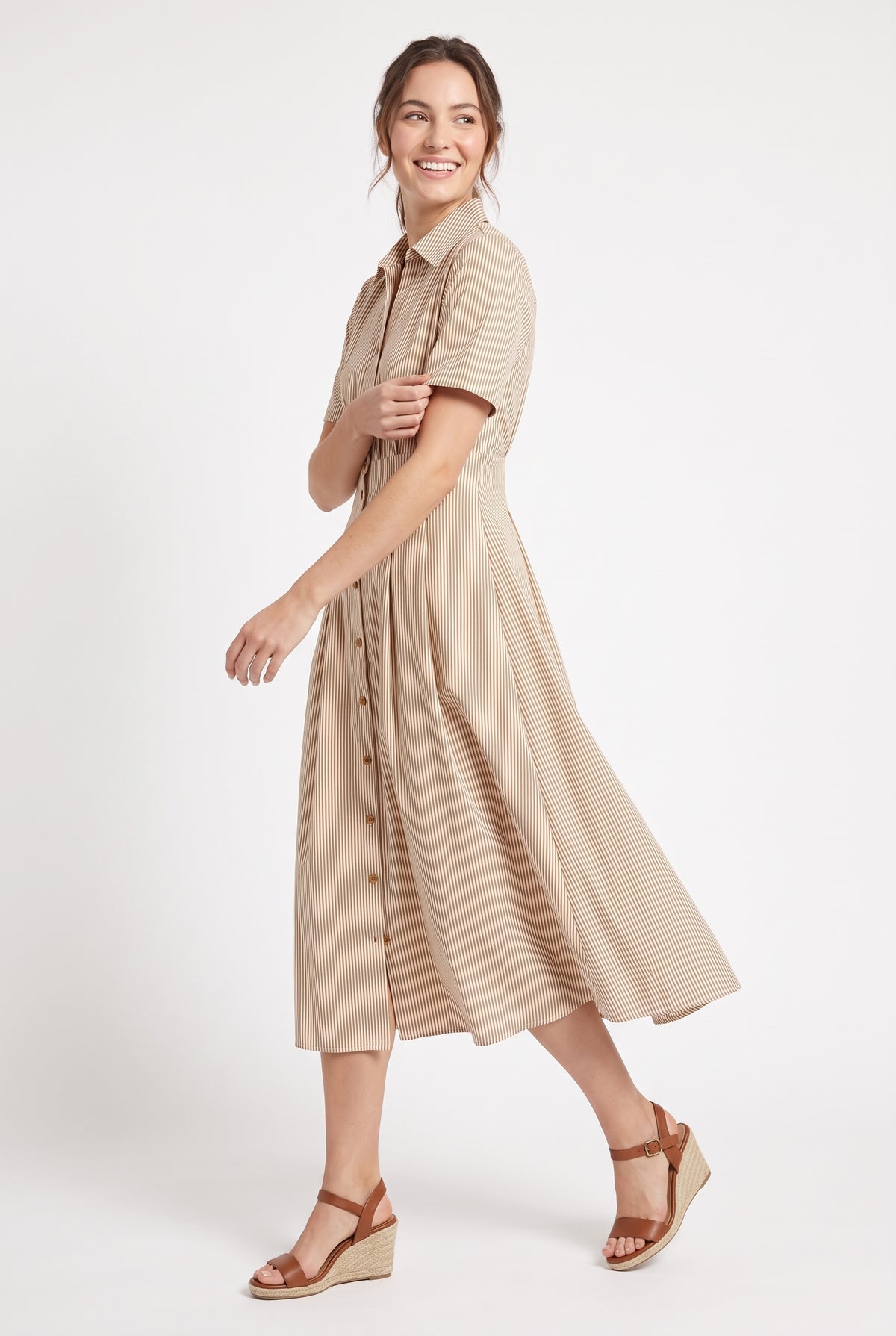 Women's Figueroa & Flower Striped Button-Down Midi Dress