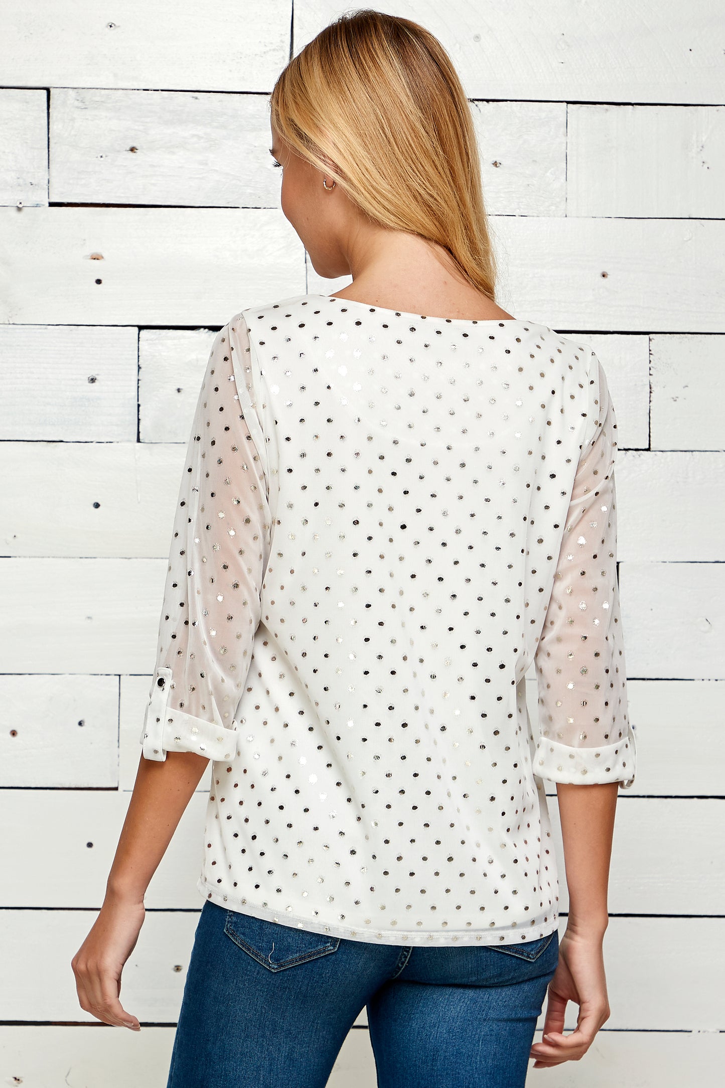 Three Quarter Button Tab Sleeve Popover