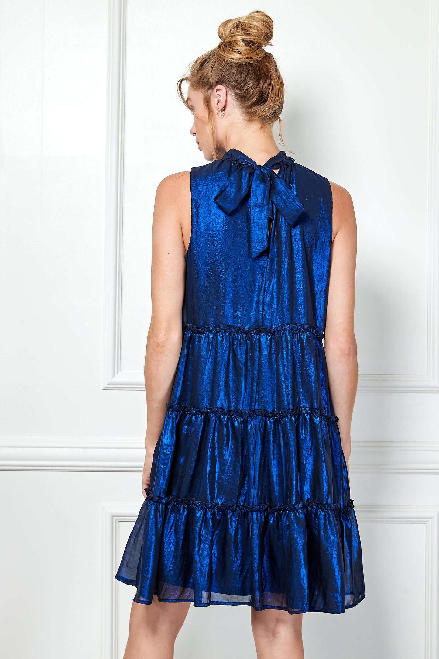 Sleeveless Three Tier Tie Back Dress