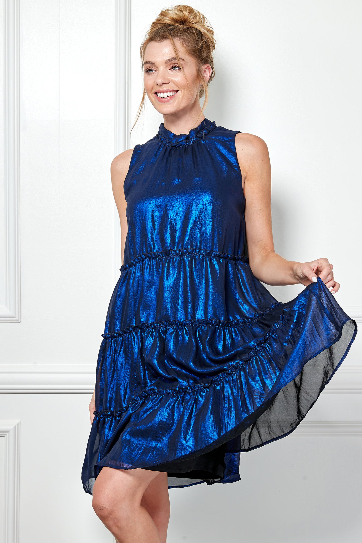 Sleeveless Three Tier Tie Back Dress