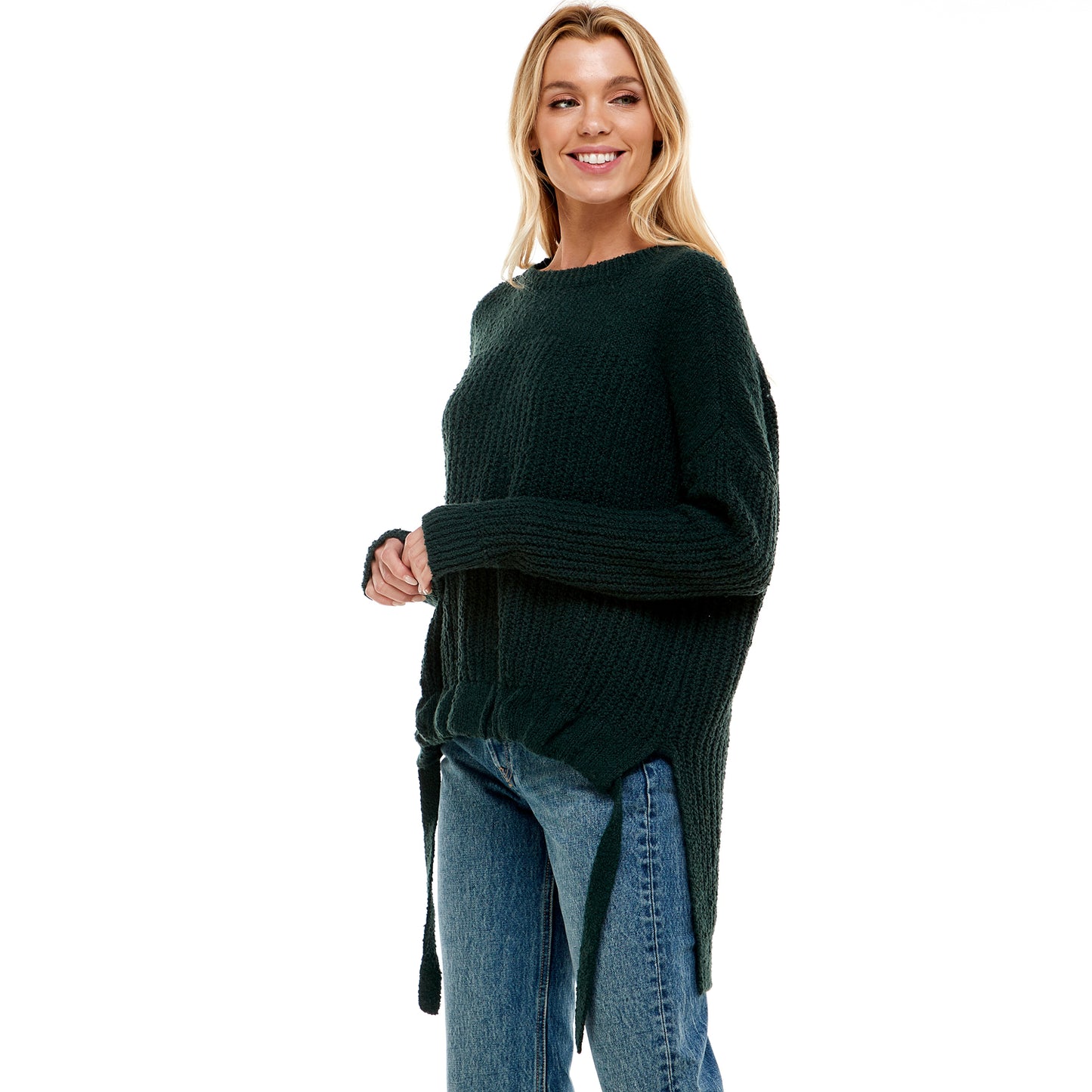 Long Sleeve High Scoop Neck Sweater