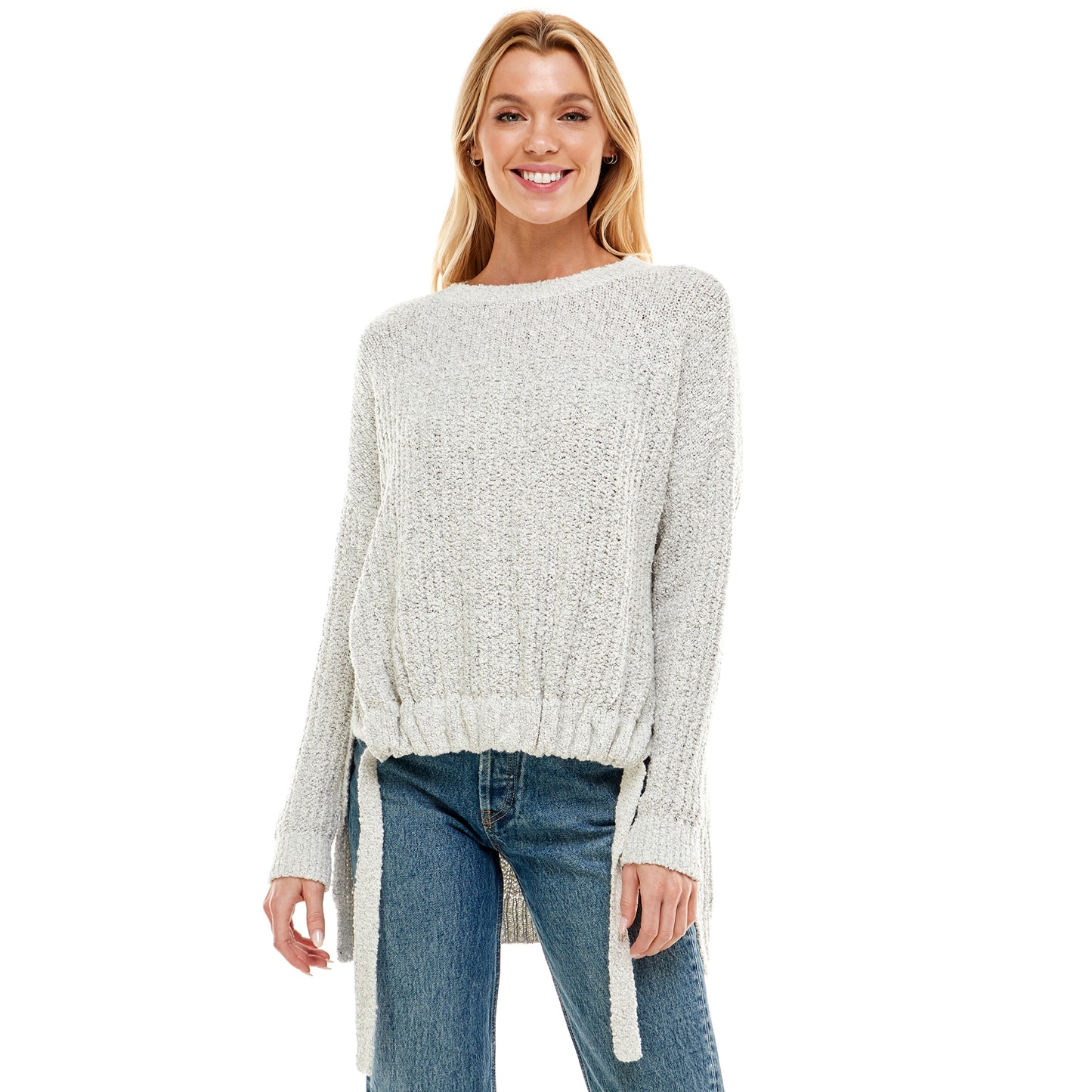 Long Sleeve High Scoop Neck Sweater