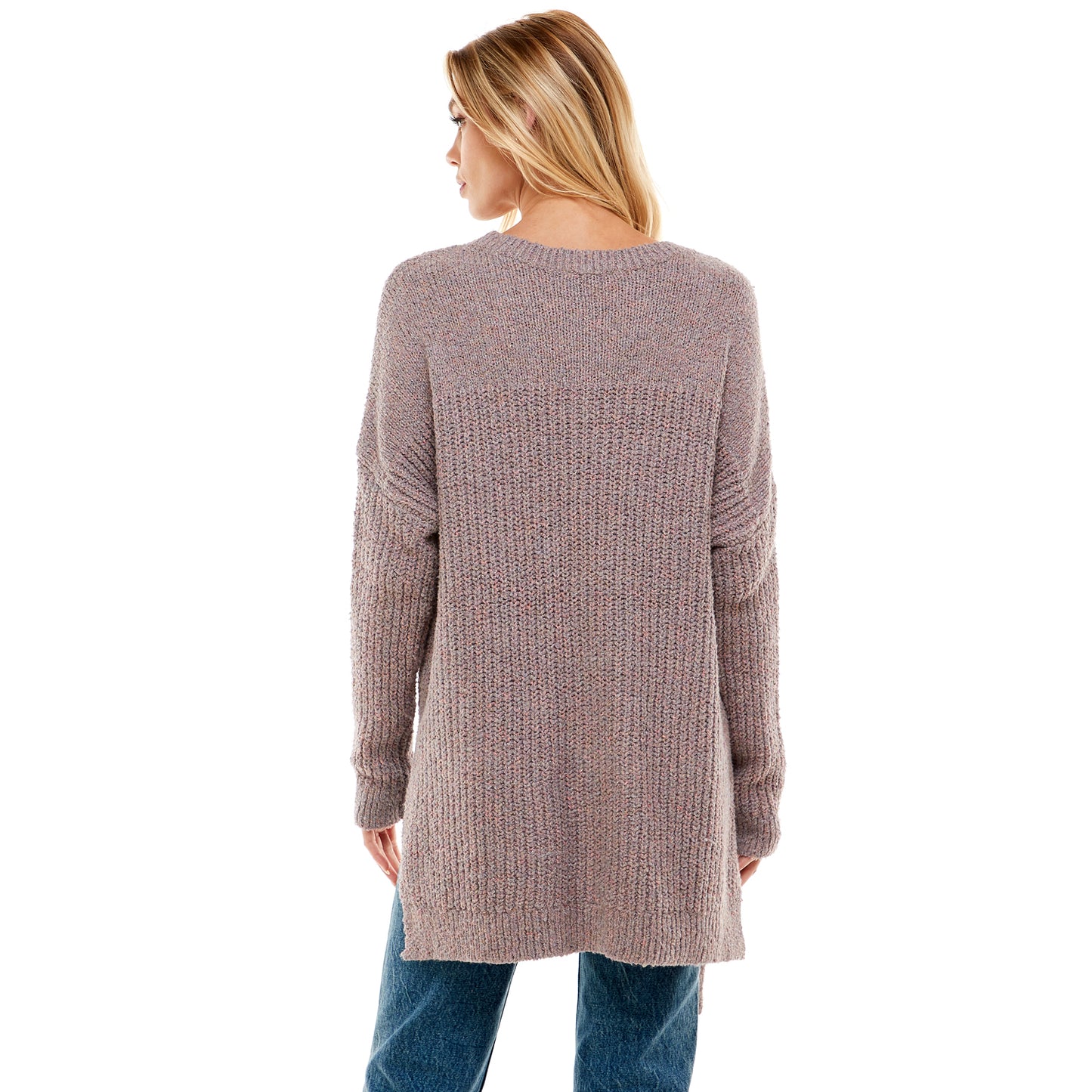 Long Sleeve High Scoop Neck Sweater