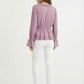 Women's June & Hudson Long-Sleeve Tie-Front Ruffle Blouse