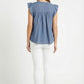 Women's June & Hudson Ruffle Sleeve Embroidered Top