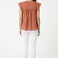 Women's June & Hudson Ruffle Sleeve Embroidered Top