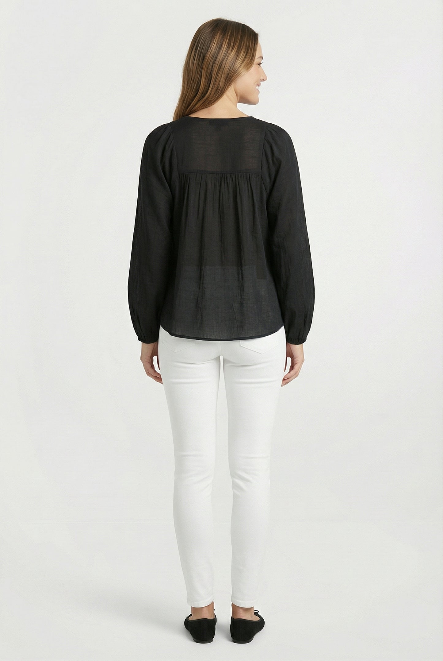 Women's Lily Star Breezy Embroidered V-Neck Top
