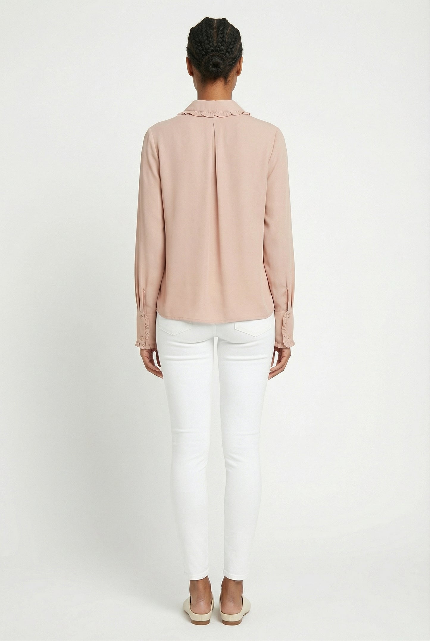 Women's Love & Piece Soft Ruffle Collar Button-Up Top