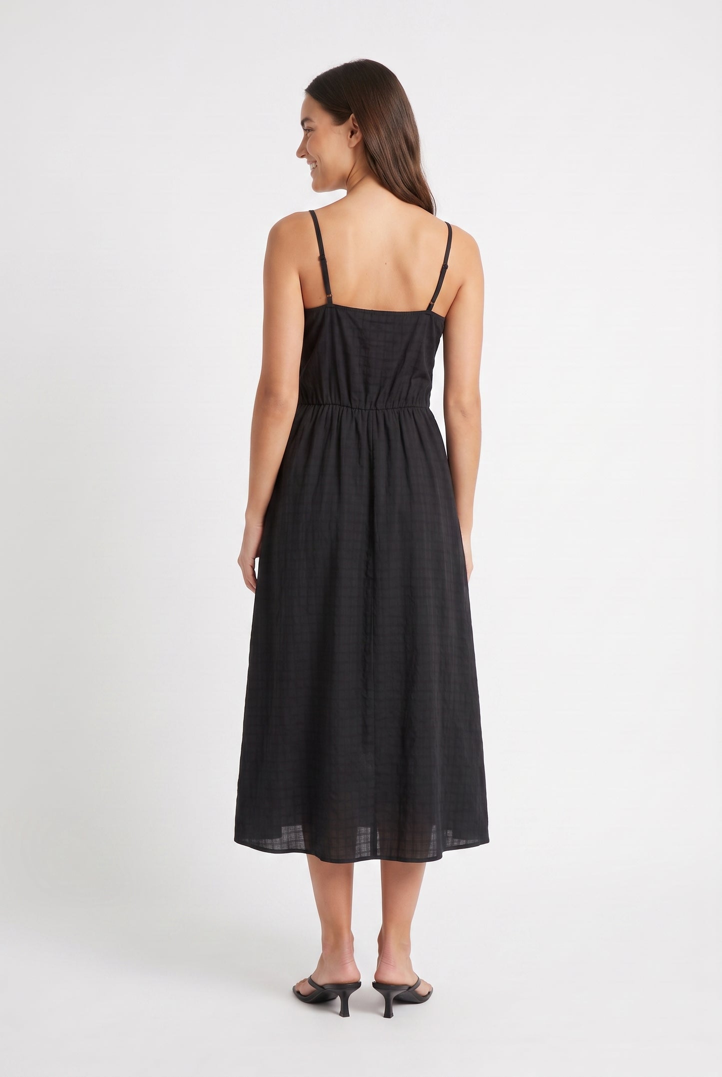Women's As U Wish Sleeveless Midi Dress with Ruffle Trim
