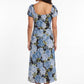 Women's As U Wish Floral Puff Sleeve Midi Dress with Tie Front