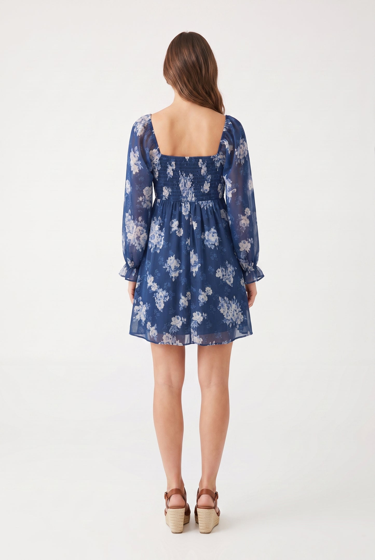 Women's As U Wish Long-Sleeve Floral Mini Dress