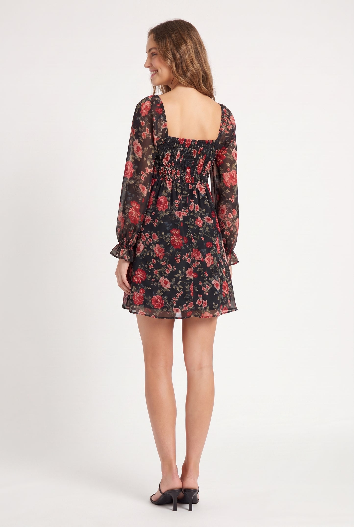 Women's As U Wish Long-Sleeve Floral Mini Dress