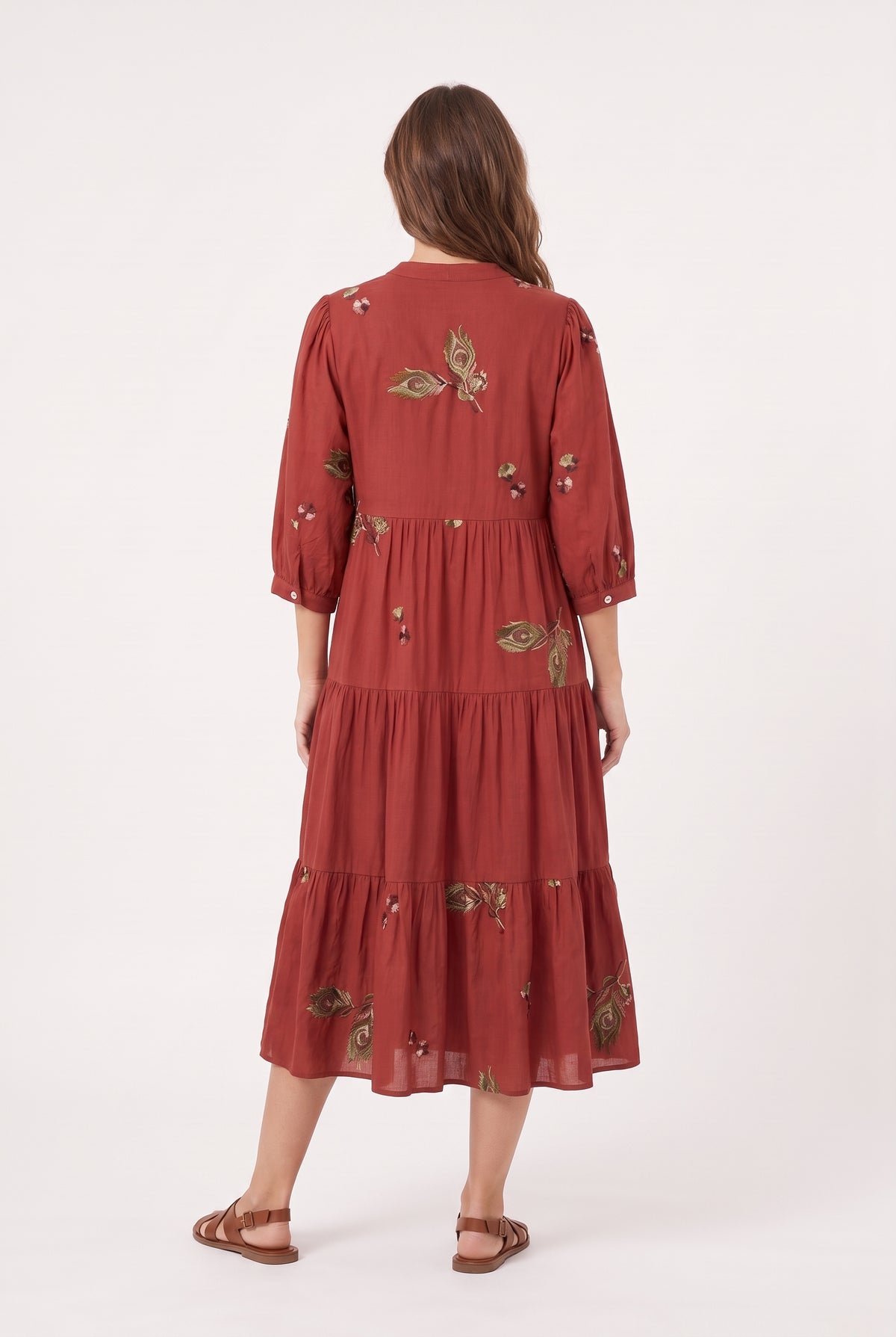 Women's Figueroa & Flower Embroidered Tiered Midi Dress