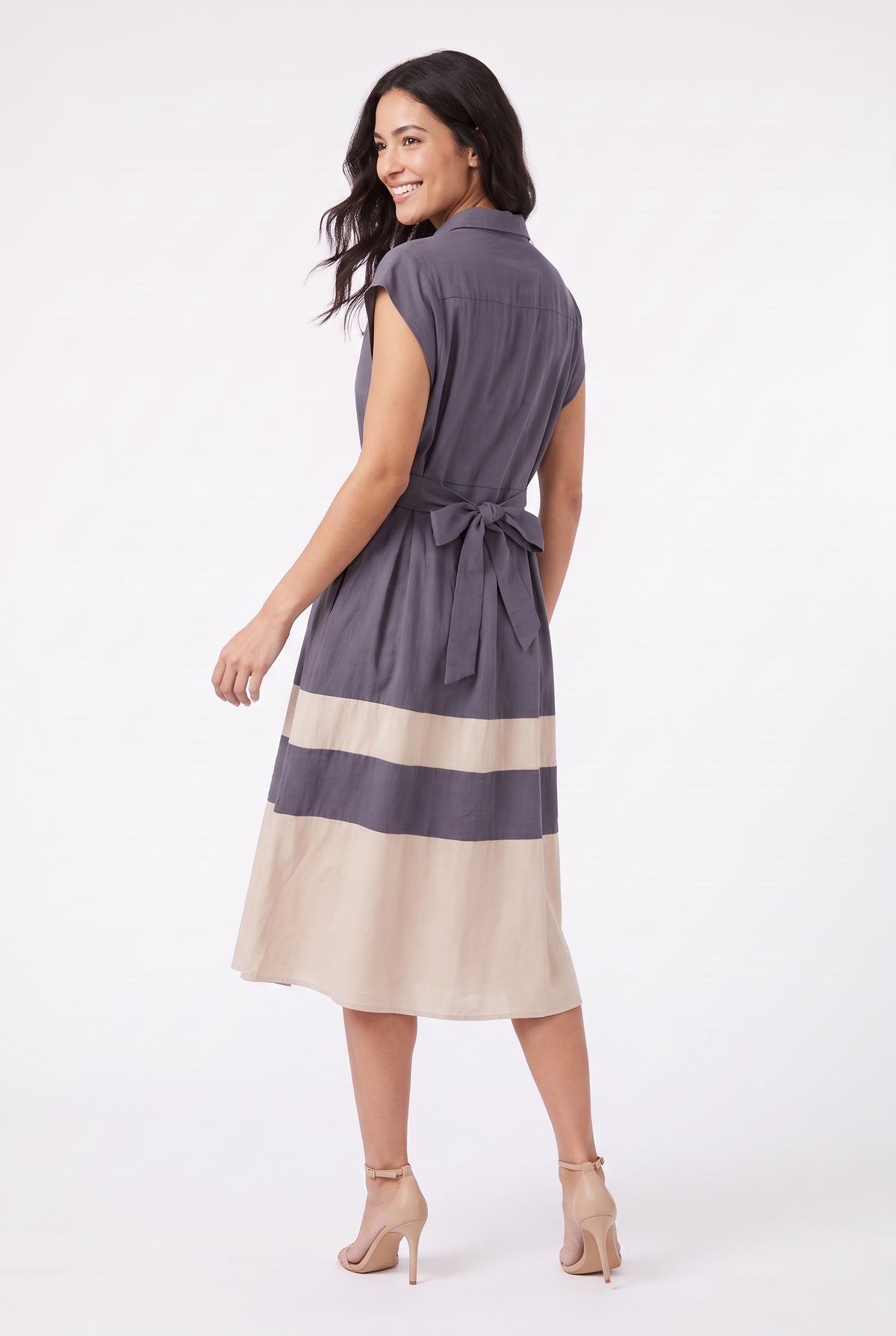 Women's Figueroa & Flower Button-Front Midi Dress with Pleated Waist