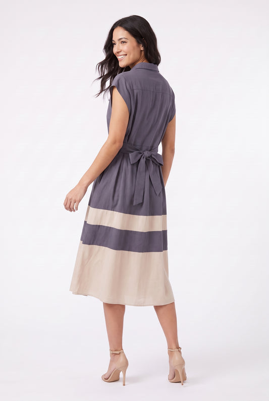 Women's Figueroa & Flower Button-Front Midi Dress with Pleated Waist