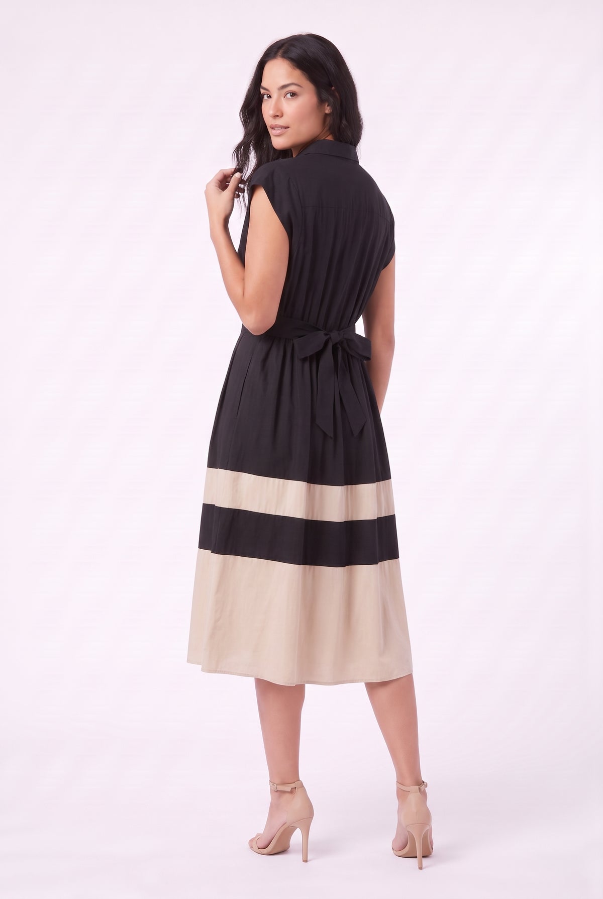 Women's Figueroa & Flower Button-Front Midi Dress with Pleated Waist