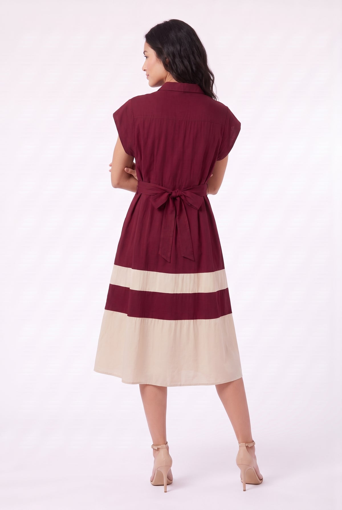 Women's Figueroa & Flower Button-Front Midi Dress with Pleated Waist