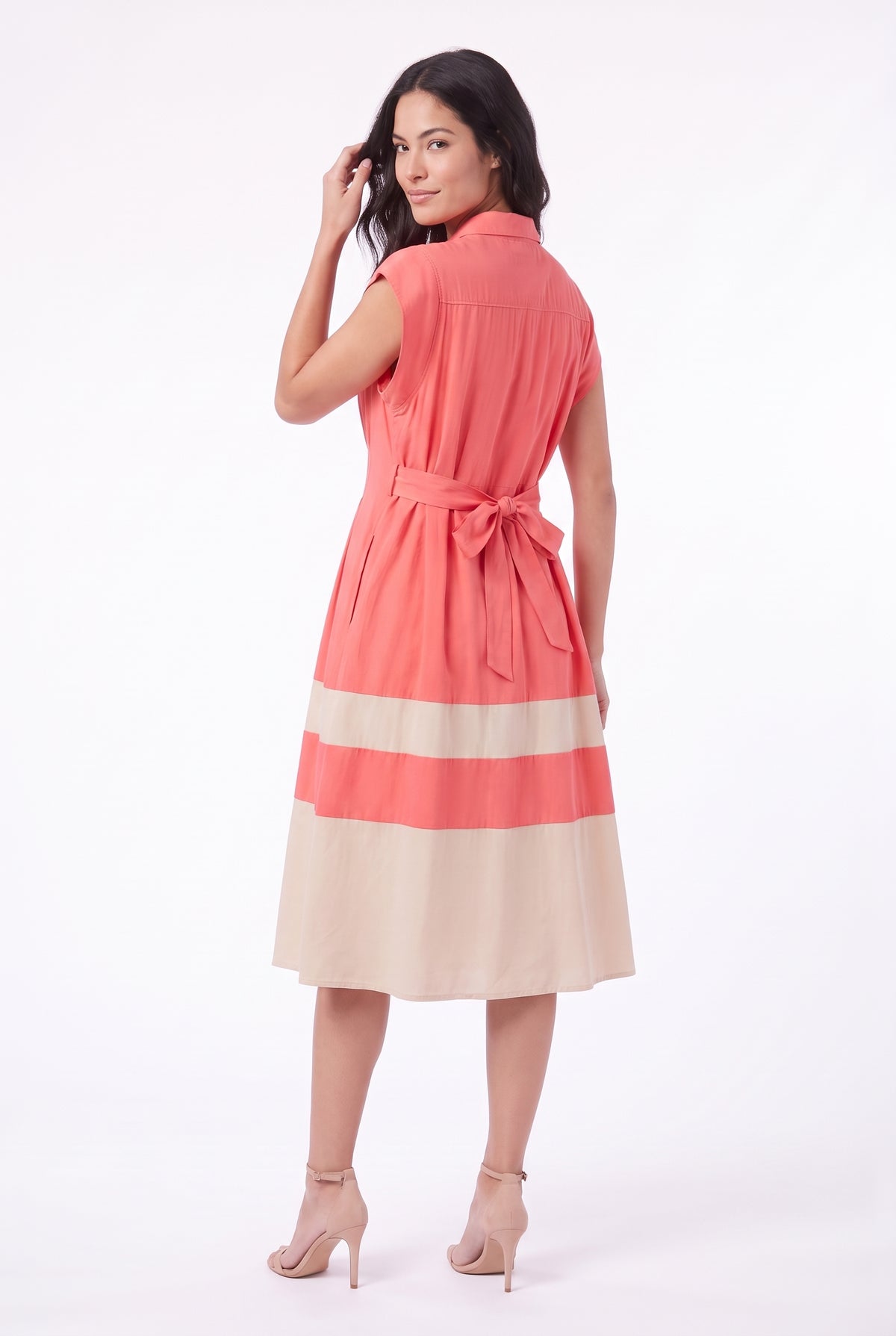 Women's Figueroa & Flower Button-Front Midi Dress with Pleated Waist