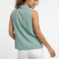 Women's Love & Piece Sleeveless Button-Down Top with Bead Trim