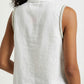 Women's Love & Piece Sleeveless Button-Down Top with Bead Trim