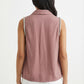 Women's Love & Piece Sleeveless Button-Down Top with Bead Trim