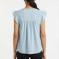 Women's June & Hudson Ruffle Sleeve Embroidered Top
