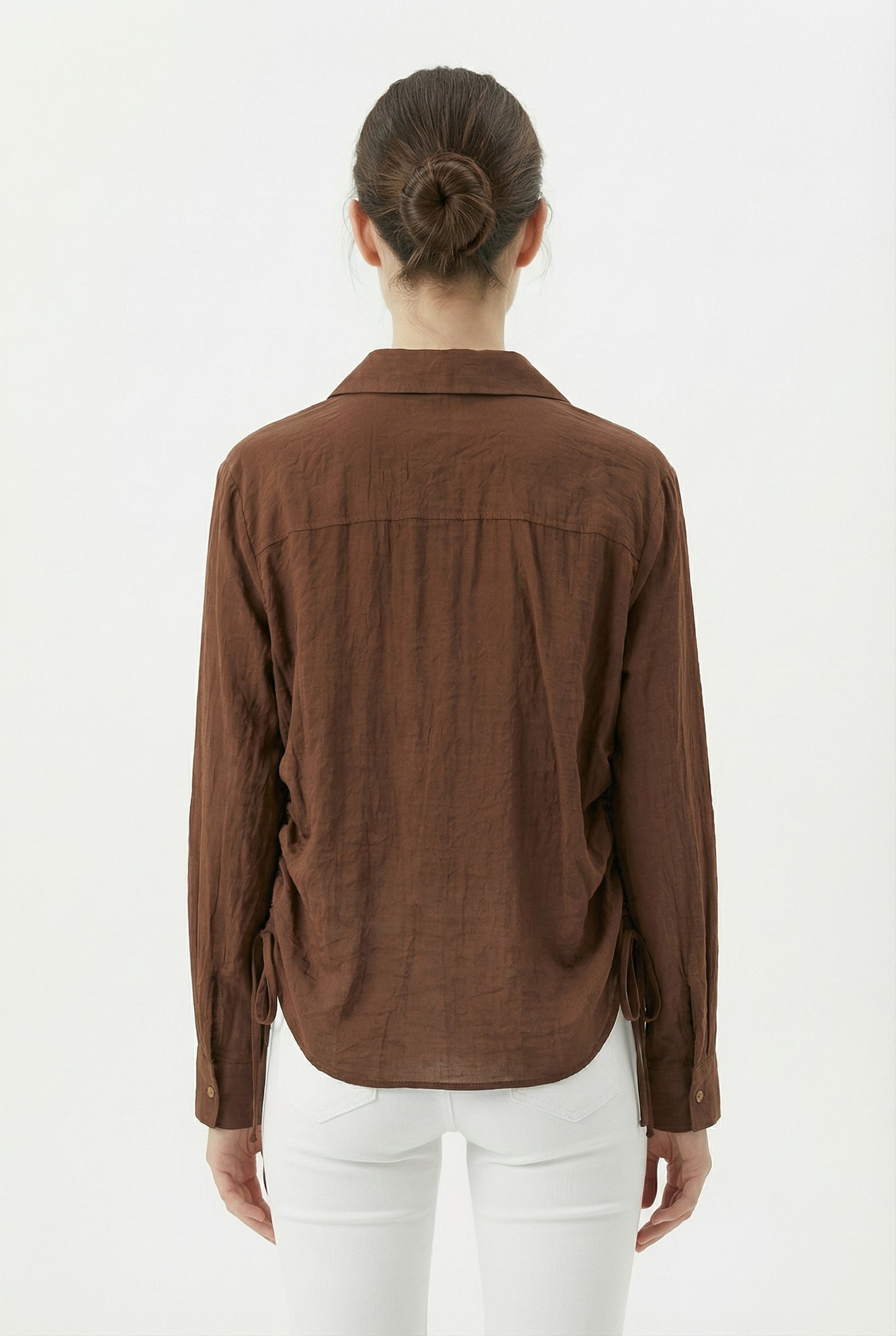 Women's June & Hudson Relaxed Side-Tie Long Sleeve Shirt