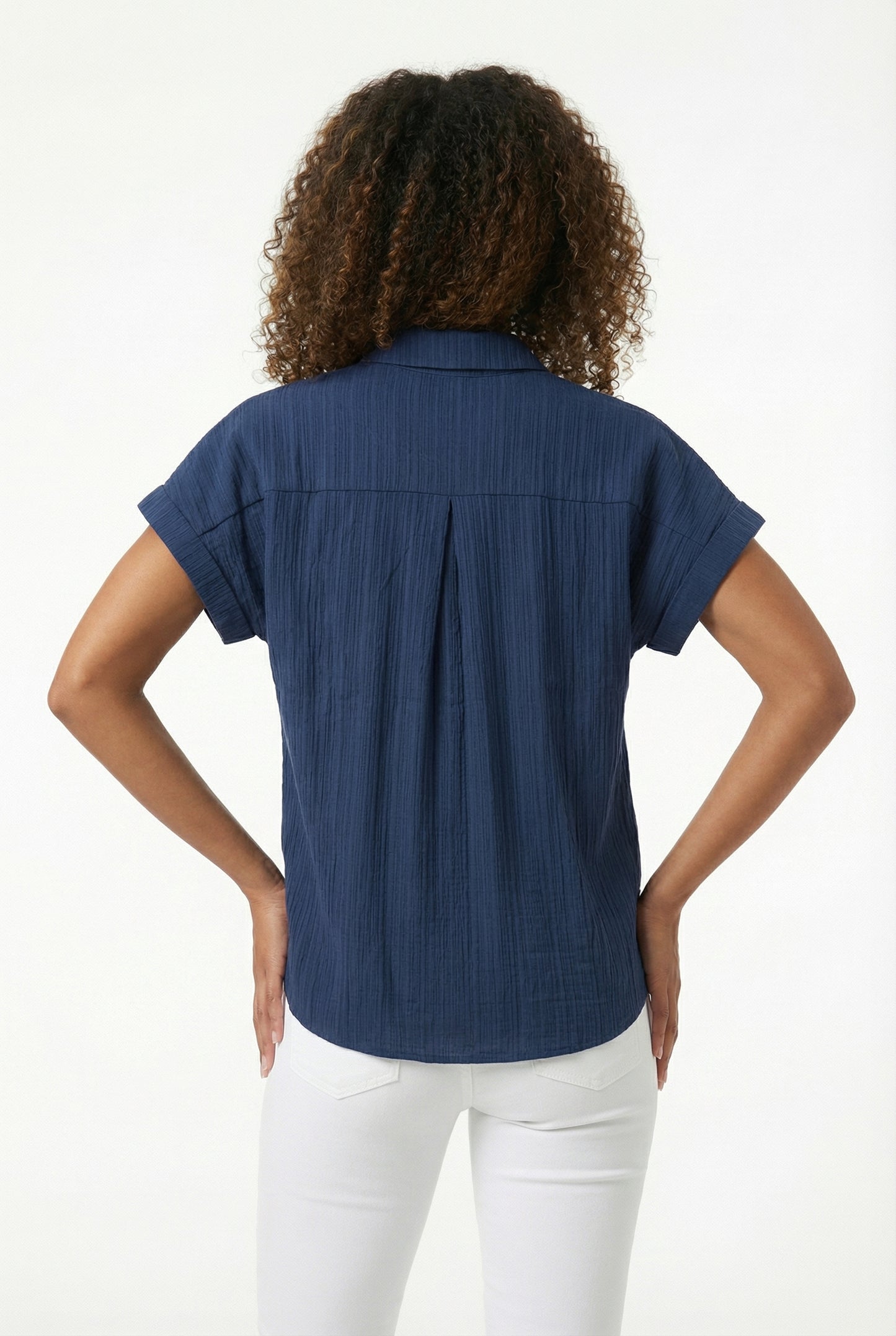 Women's Love & Piece Short-Sleeve Button-Up Shirt with Pocket