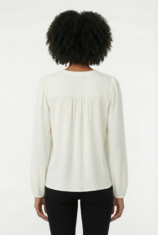Women's Lily Star Effortless Sparkle Split Neck Blouse