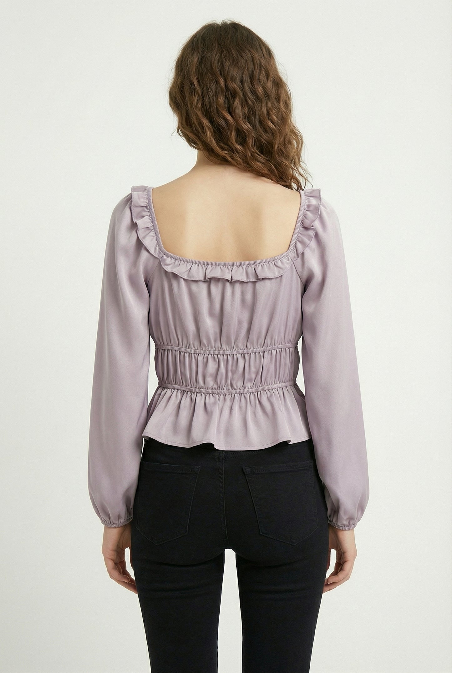 Women's Love & Piece Romantic Ruffle Blouse with Tie Neck