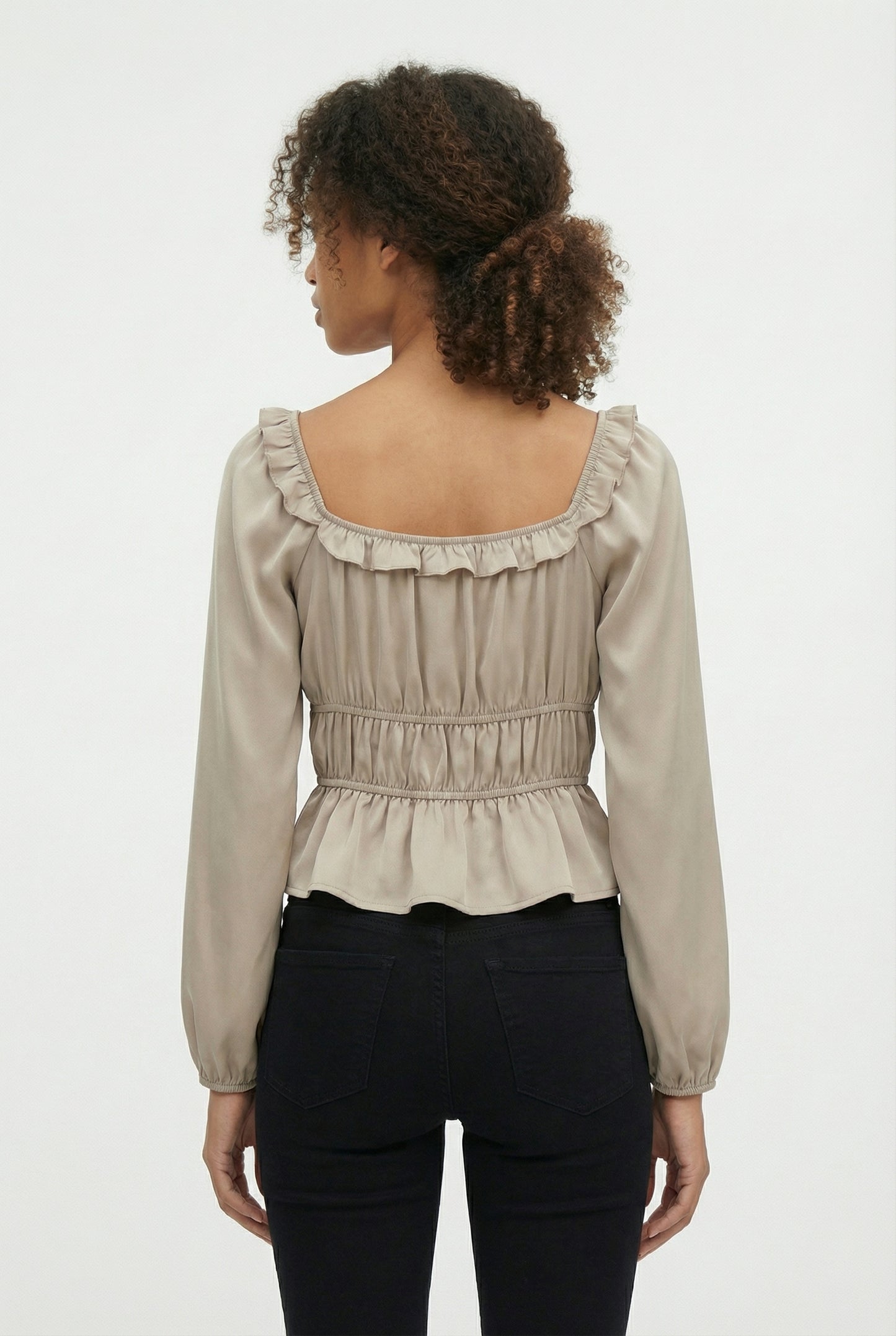 Women's Love & Piece Romantic Ruffle Blouse with Tie Neck