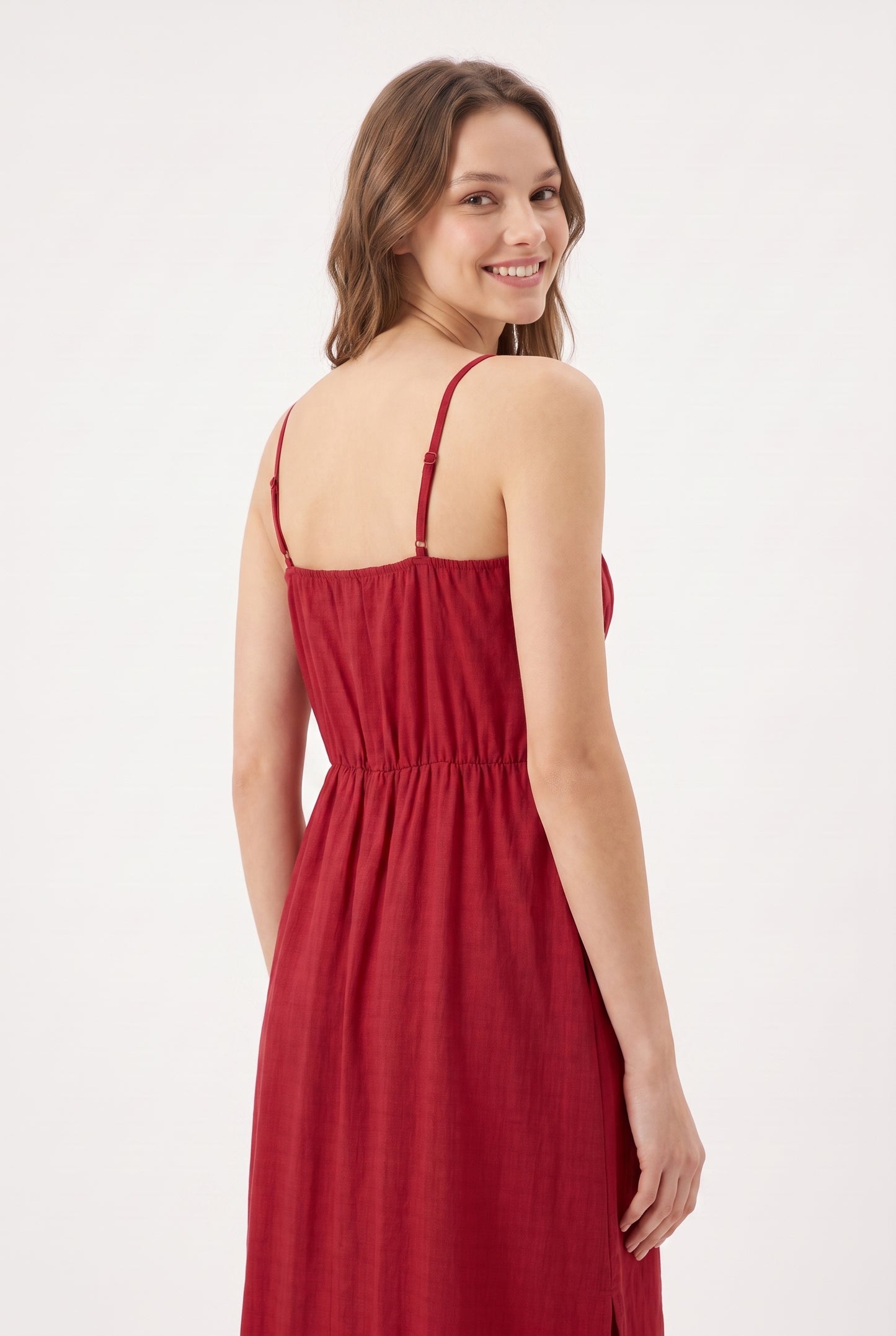 Women's As U Wish Sleeveless Midi Dress with Ruffle Trim