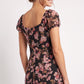 Women's As U Wish Floral Puff Sleeve Midi Dress with Tie Front