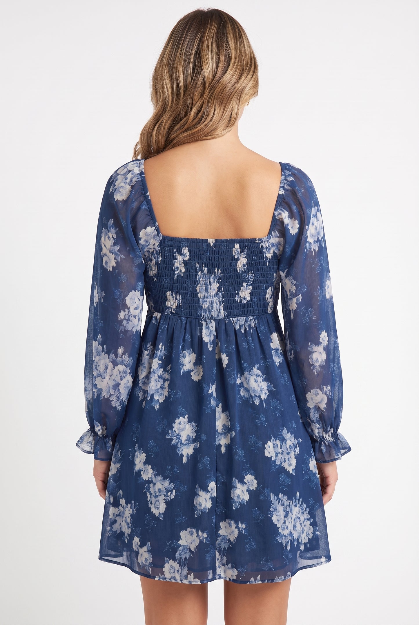 Women's As U Wish Long-Sleeve Floral Mini Dress